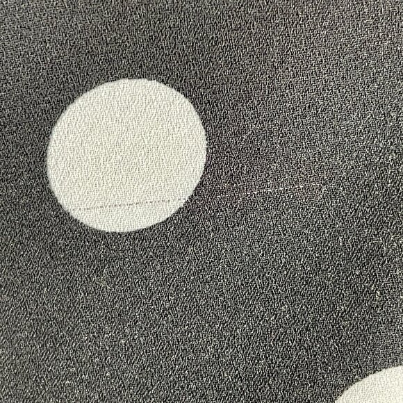 Express Womens XL Black White Polka Dot Button Up Roll Tab Sleeve Blouse - Picture 8 of 10